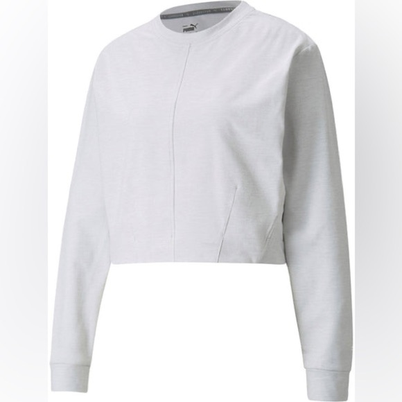 Puma Train Cloudspun Crew Neck Sweater Nimbus Cloud Heather Grey Size XS - Picture 6 of 15